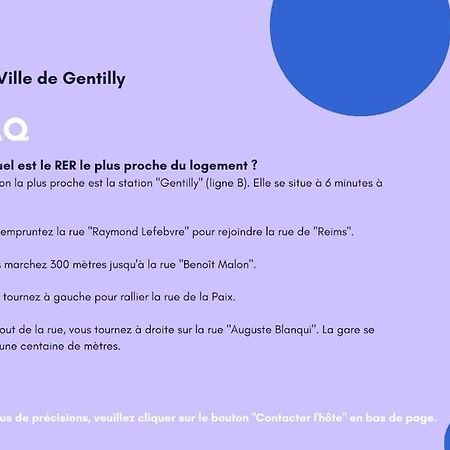 Paris Gentilly Appartement Tout Equipe - Rer B מראה חיצוני תמונה